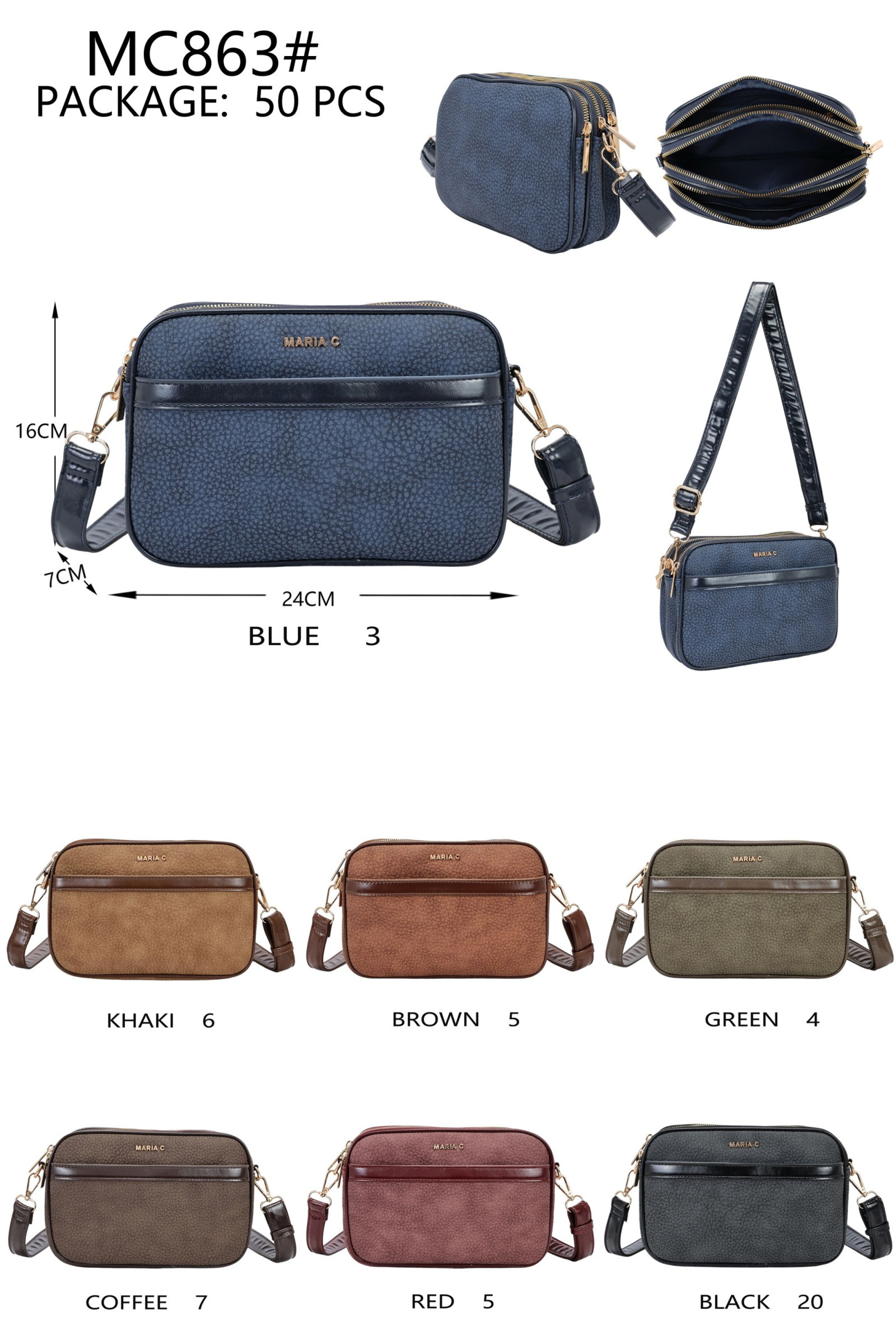 Grossiste AMANDA CLOTHING BAGS AND ACCESSORIES - SACS À MAIN FEMME TAILLE 24*7*16CM