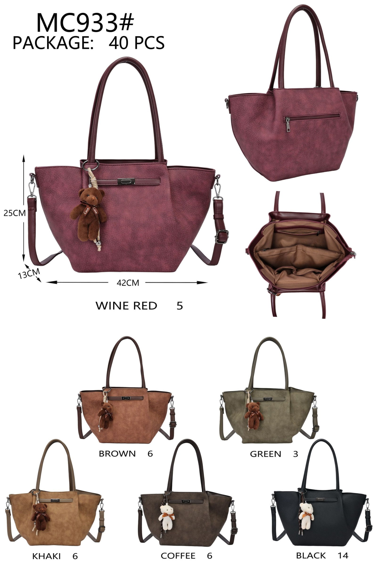 Großhändler AMANDA CLOTHING BAGS AND ACCESSORIES - DAMENHANDTASCHEN MIRURA 42*13*25CM