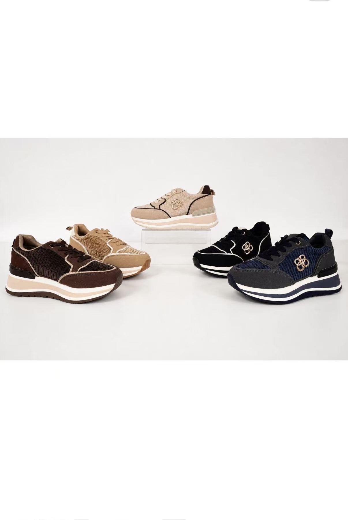 Grossiste AMANDA SHOES - BASKET À SEMELLE ÉPAISSE EN TISSU