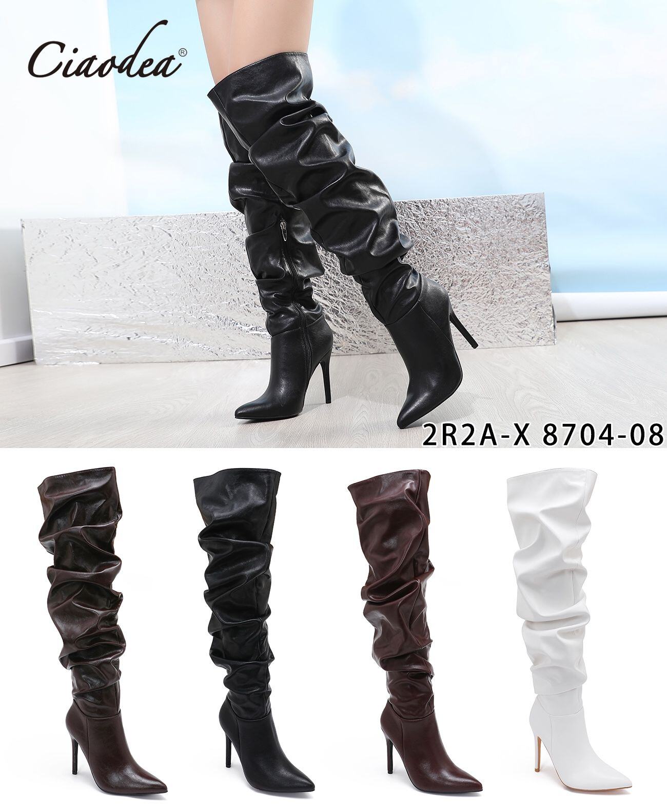 Grossiste AMANDA SHOES - Bottes hautes à talons tendance