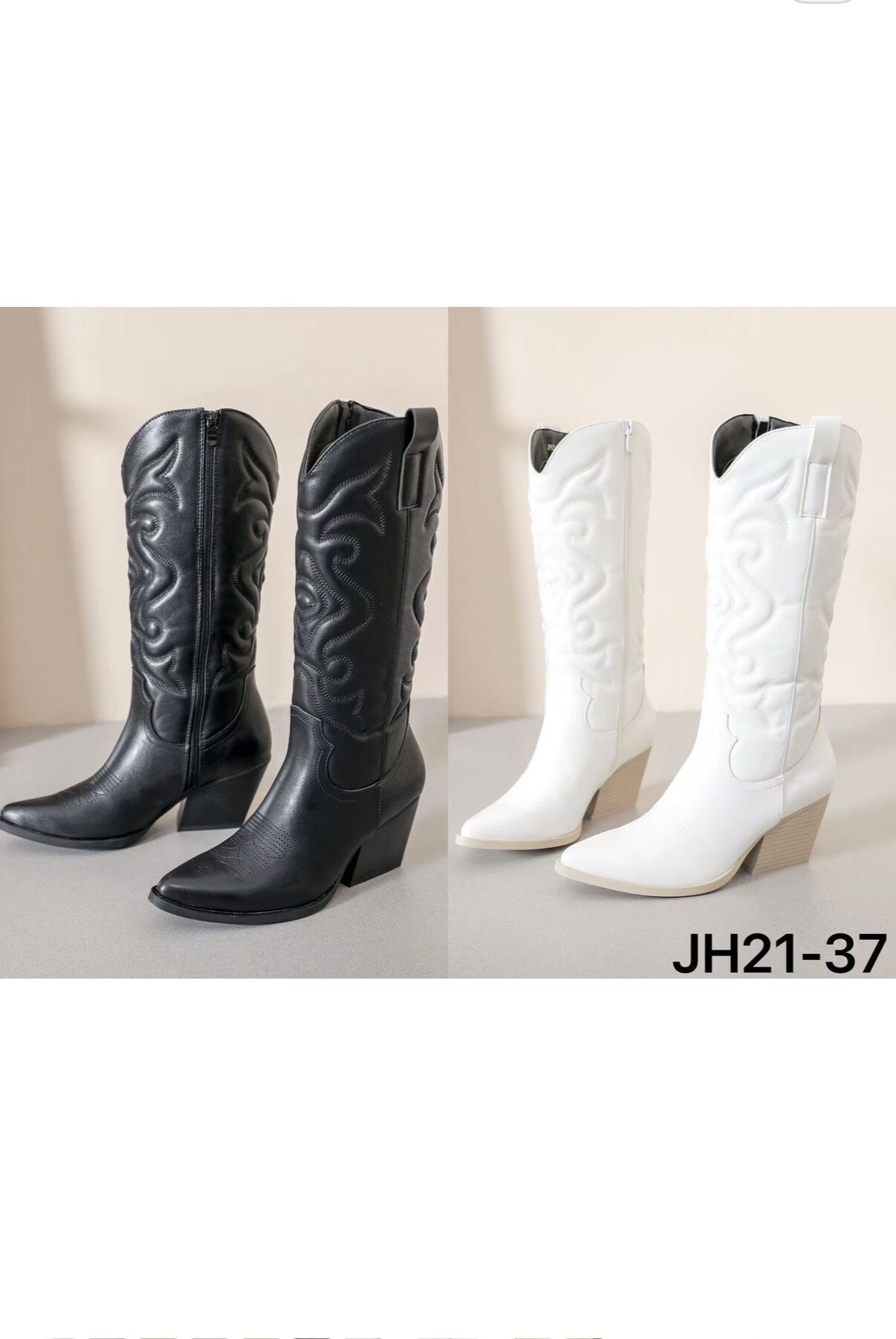 Wholesaler AMANDA SHOES - High boot with wide heel and half-zip closure