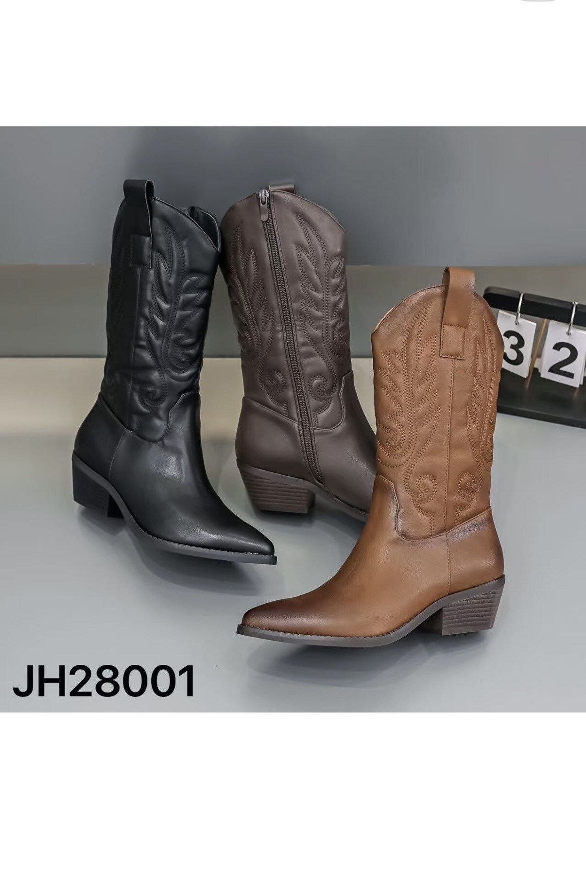Wholesaler AMANDA SHOES - High boot with chunky heel and half-zip closure