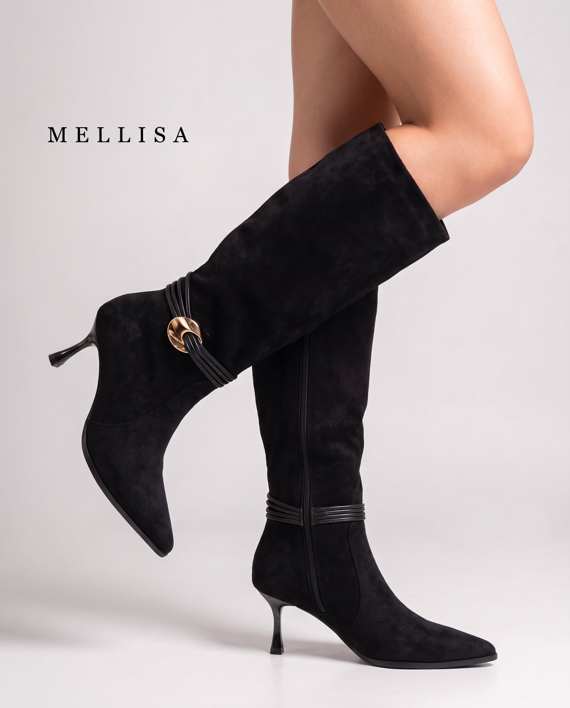 Grossista AMANDA SHOES - Stivale tacco medio a spillo con cerniere