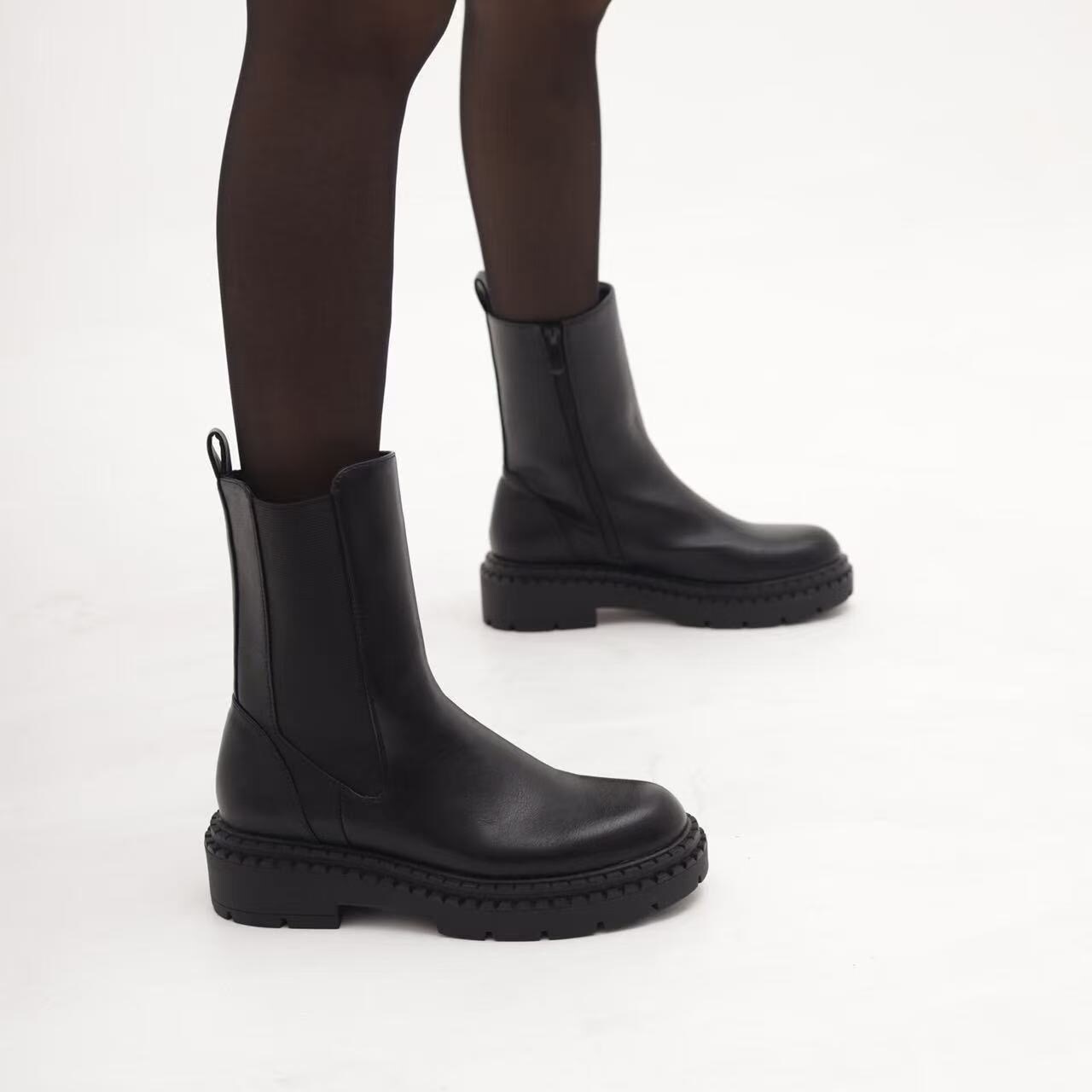 Wholesaler AMANDA SHOES - MID-CALF BOOTS WITH ELASTIC AND ZIPPERS HIGH-QUALITY MATERIAL