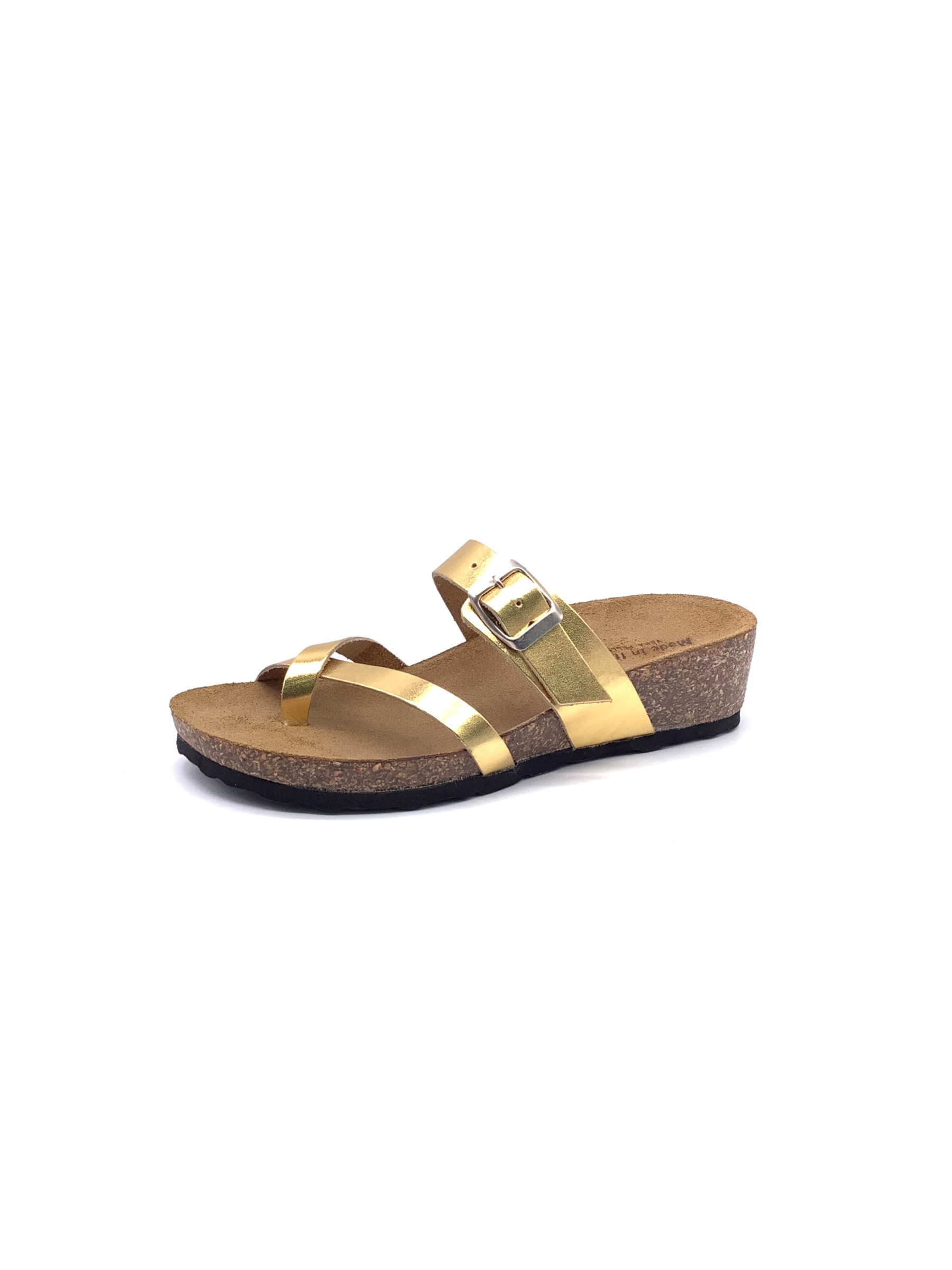 Wholesaler AMANDA SHOES - LEATHER FLIP-FLOPS MADE IN ITALY WITH A 4 CM WEDGE HEEL, LEATHER INSOLE, AND RUBBER OUTSOLE.