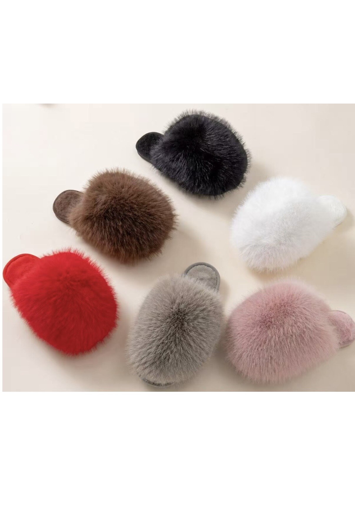 Wholesaler AMANDA SHOES - MULTICOLORED FAUX FUR SLIPPERS