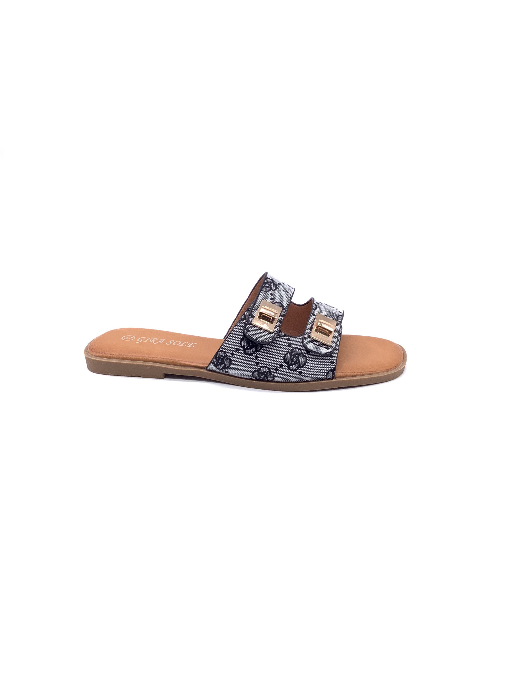 Wholesaler AMANDA SHOES - FLAT SLIP-ON SANDALS WITH ADJUSTABLE STRAPS