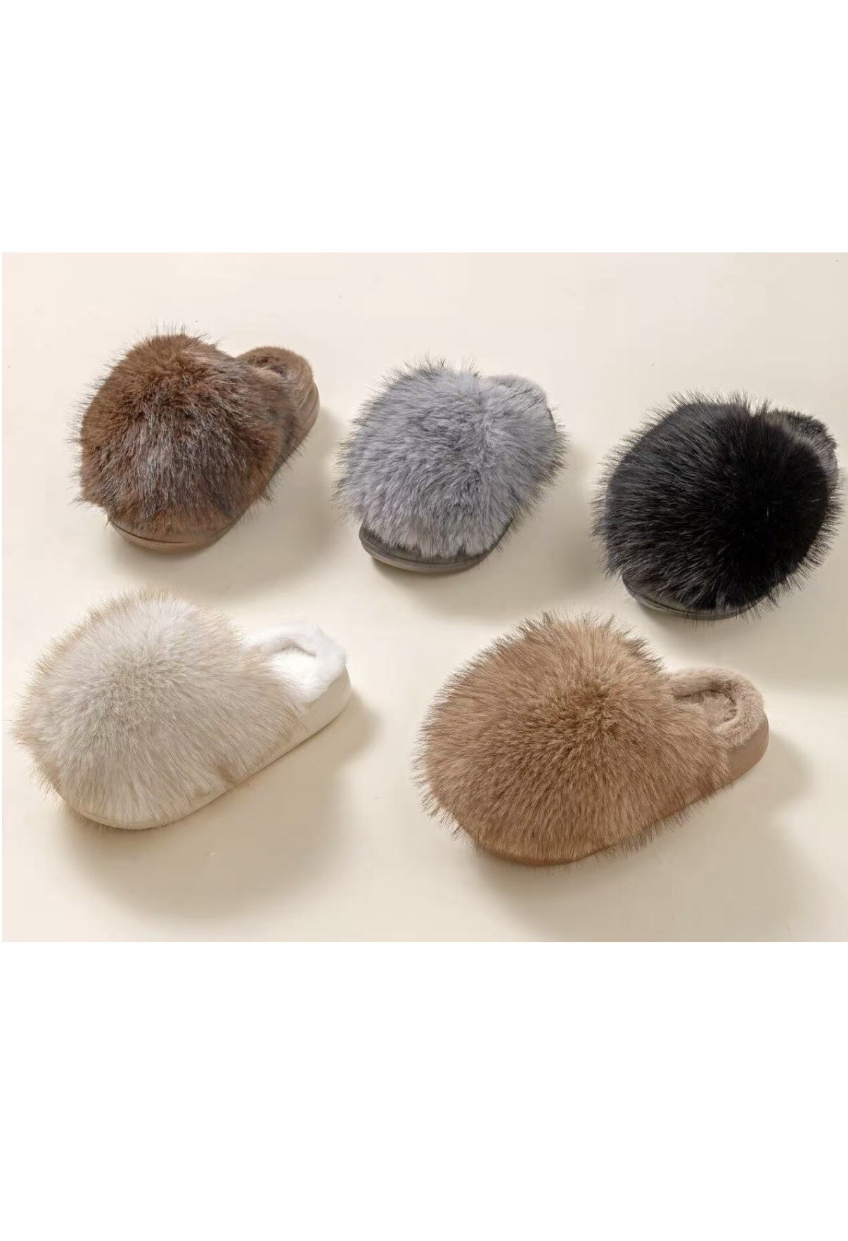 Wholesaler AMANDA SHOES - FAUX FUR SLIPPERS MULTICOLOR