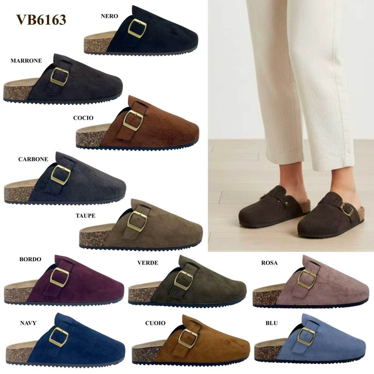 Wholesaler AMANDA SHOES - LOW SUEDE CLOGS WITH BUCKLES