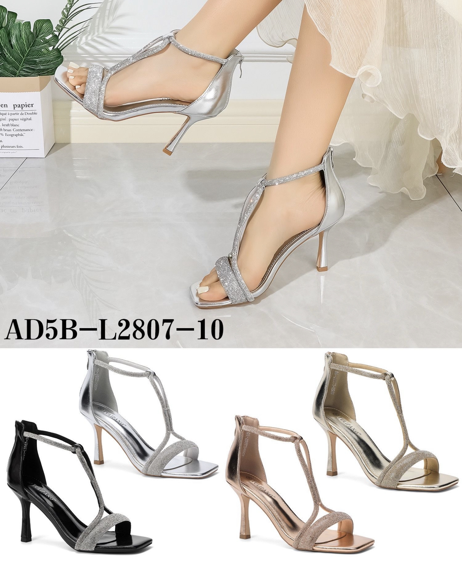 Grossiste AMANDA SHOES - SANDALES À TALONS HAUTS TENDANCE AVEC STRASS