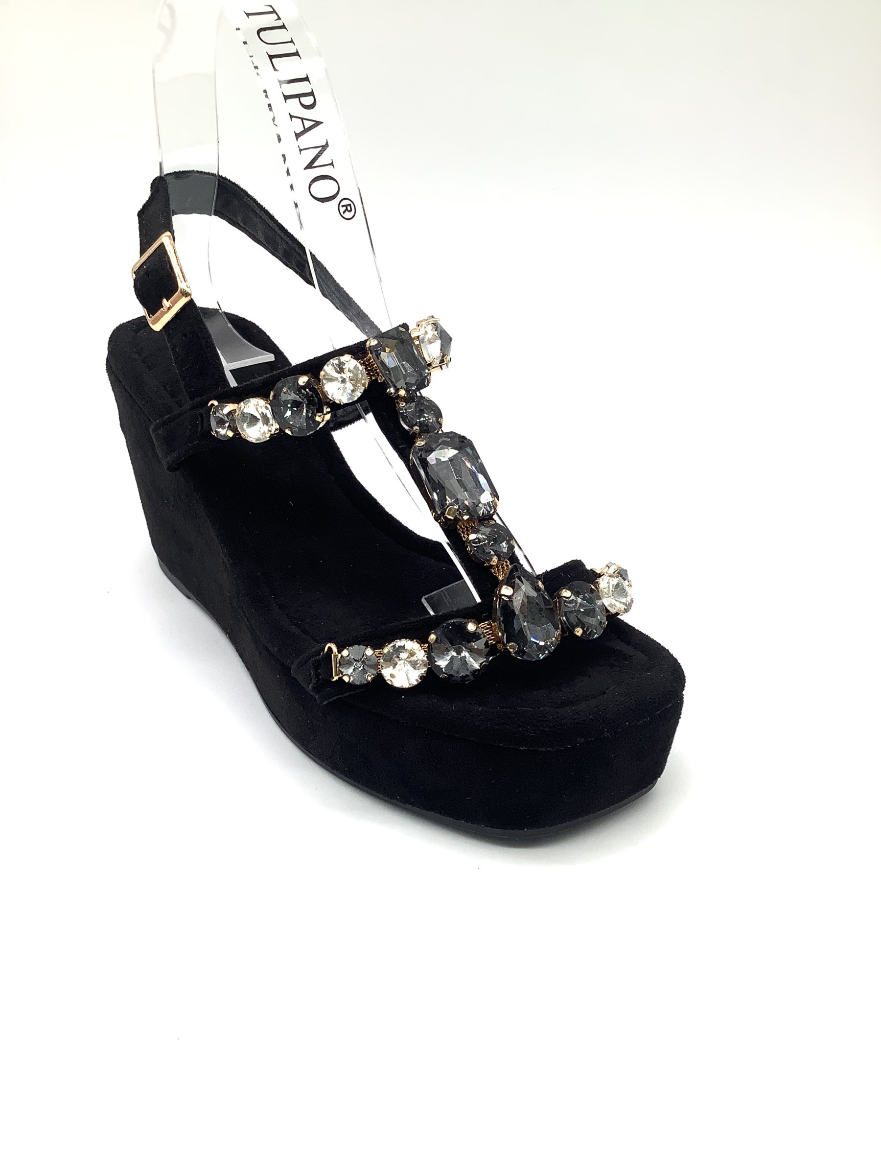 Mayorista AMANDA SHOES - SANDALIAS CON CUÑA Y STRASS