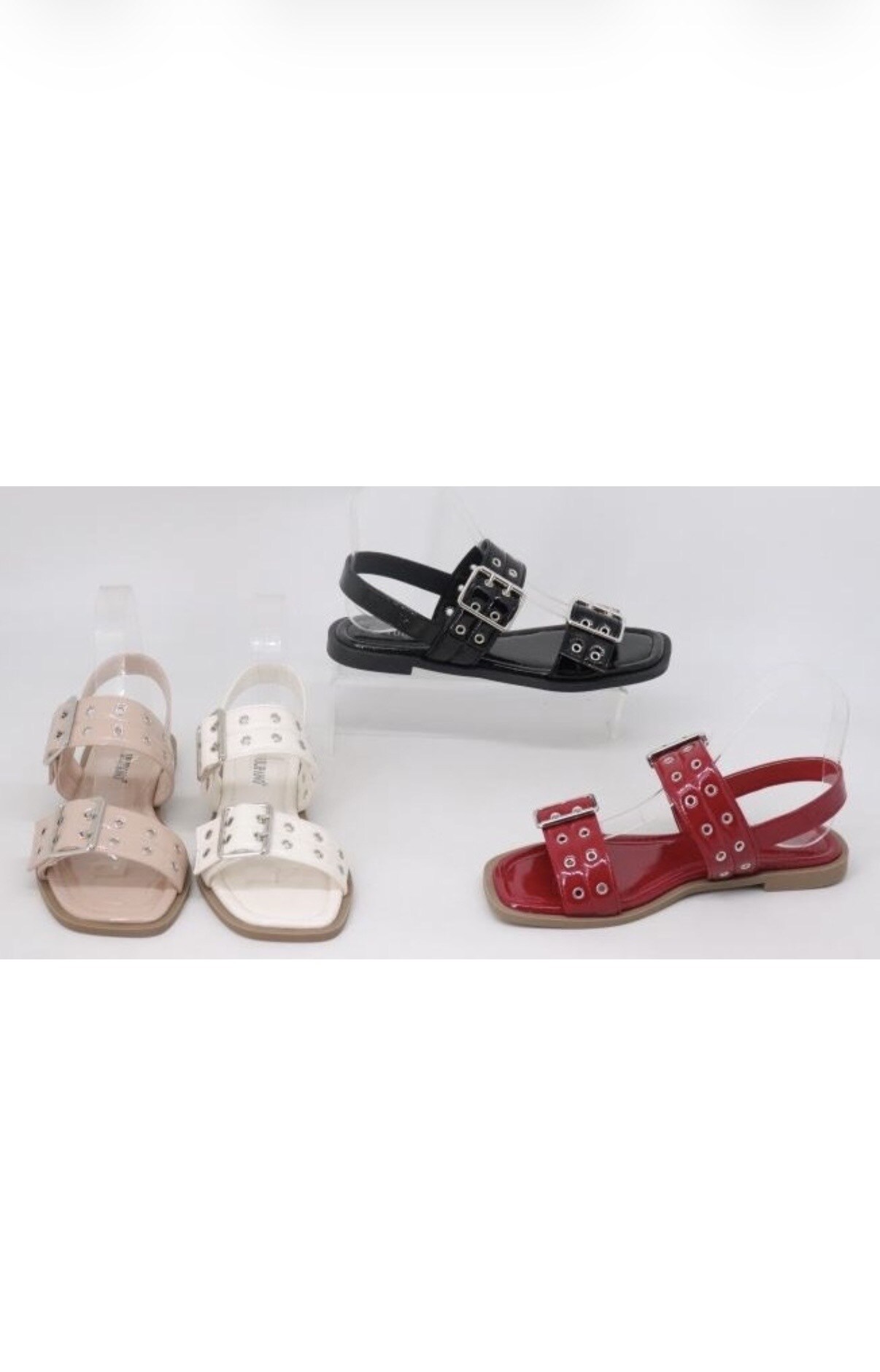 Wholesaler AMANDA SHOES - FLAT SANDALS WITH 2 BUCKLES