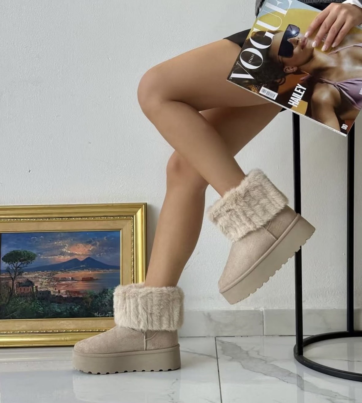Grossiste AMANDA SHOES - BOTTINES EN FAUSSE FOURRURE