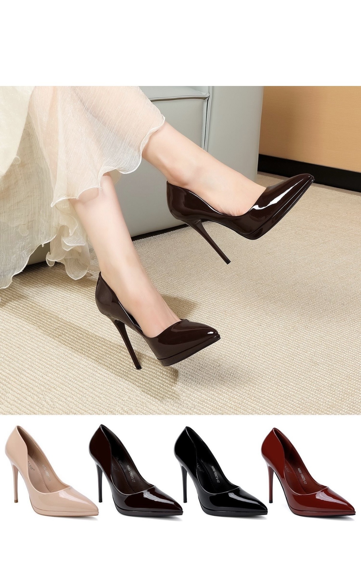 Wholesaler AMANDA SHOES - SHINY HIGH STILETTO HEELS WITH PLATFORM