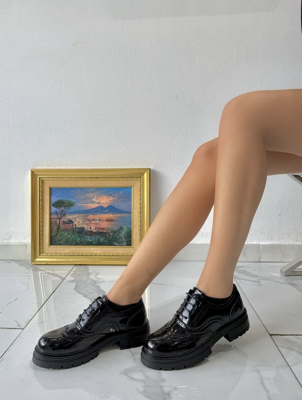 Wholesaler AMANDA SHOES - SHINY LOAFER WITH LACES