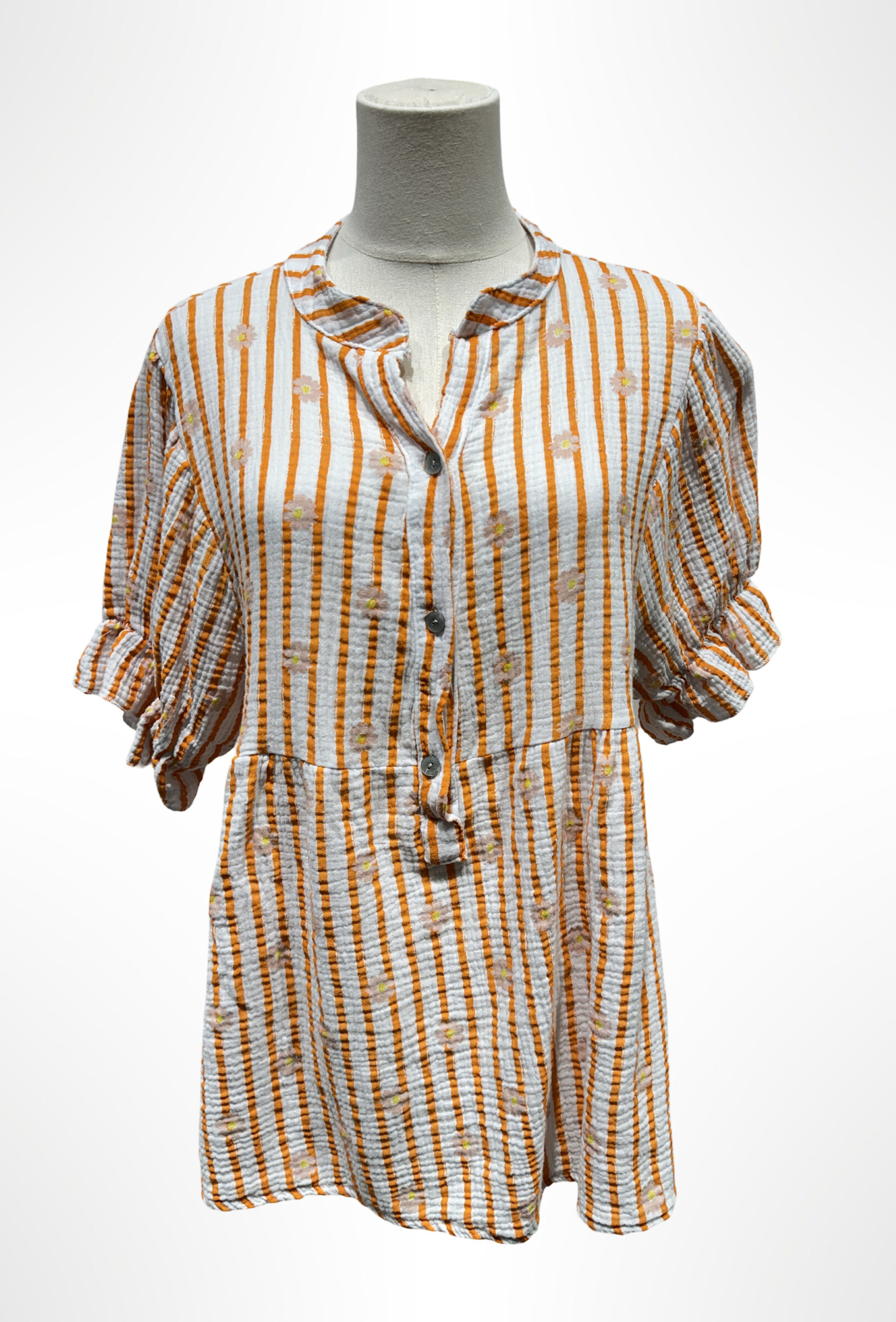 Grossiste AMARIA - Blouse/Tunique à Rayures Florales Marguerite