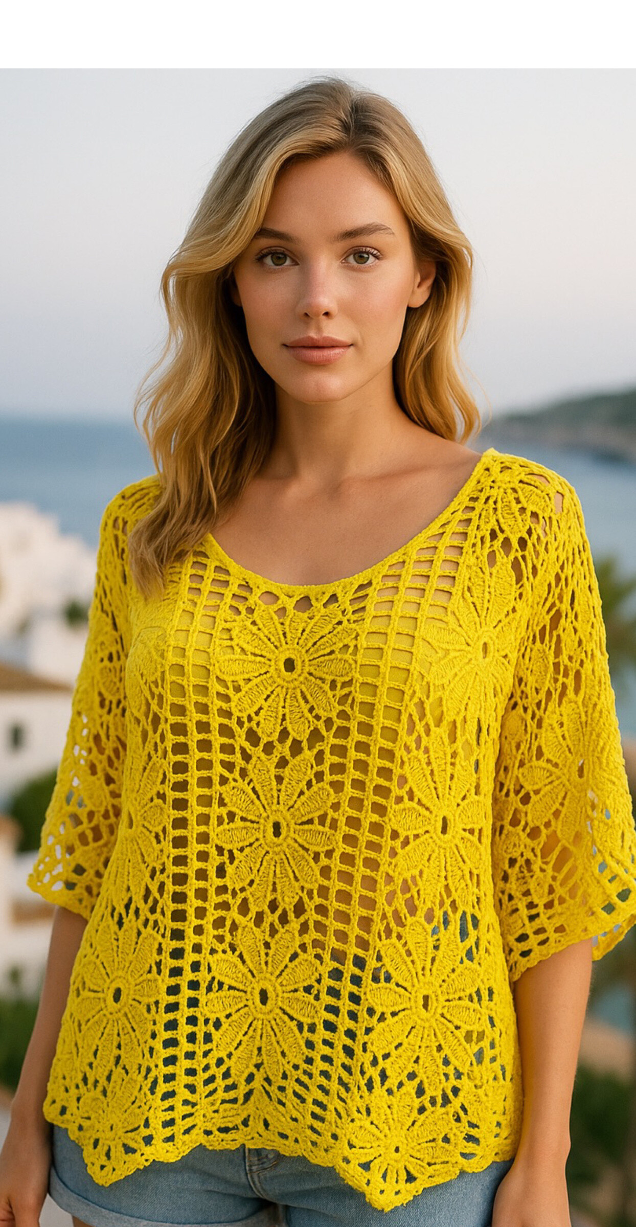 Grossiste AMARIA - Haut en Crochet Manches courtes