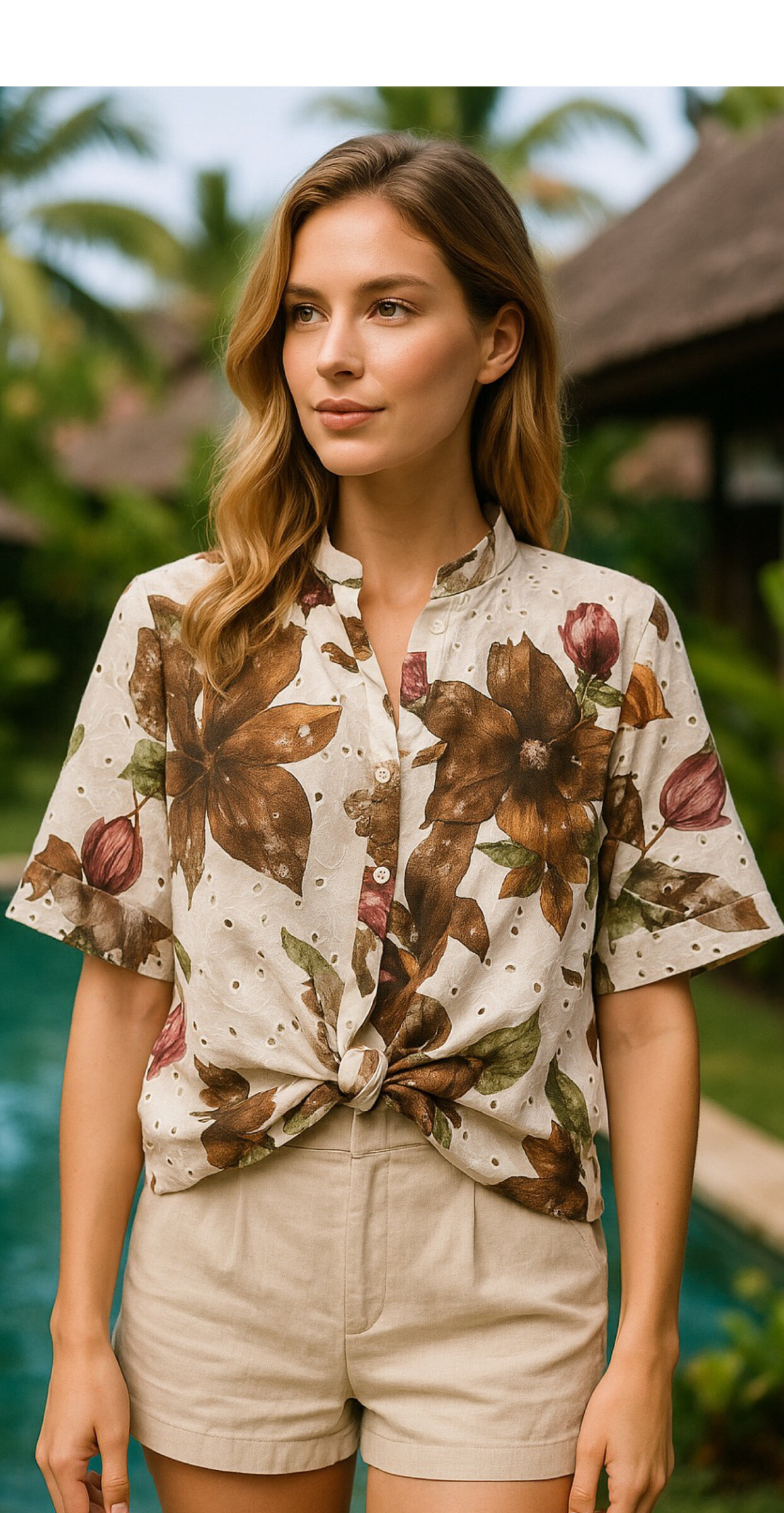 Grossiste AMARIA - Chemise brodée florale