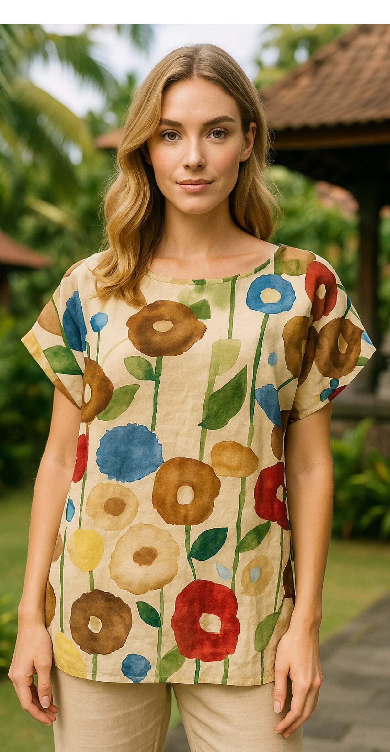 Grossiste AMARIA - Blouse fluide imprimé floral – Art & fraîcheur en couleur