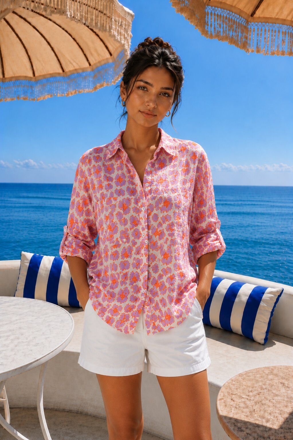 Wholesaler AMARIA - Leopard Print Shirt SUMMER TREND – Made in Italy - 100% COTTON