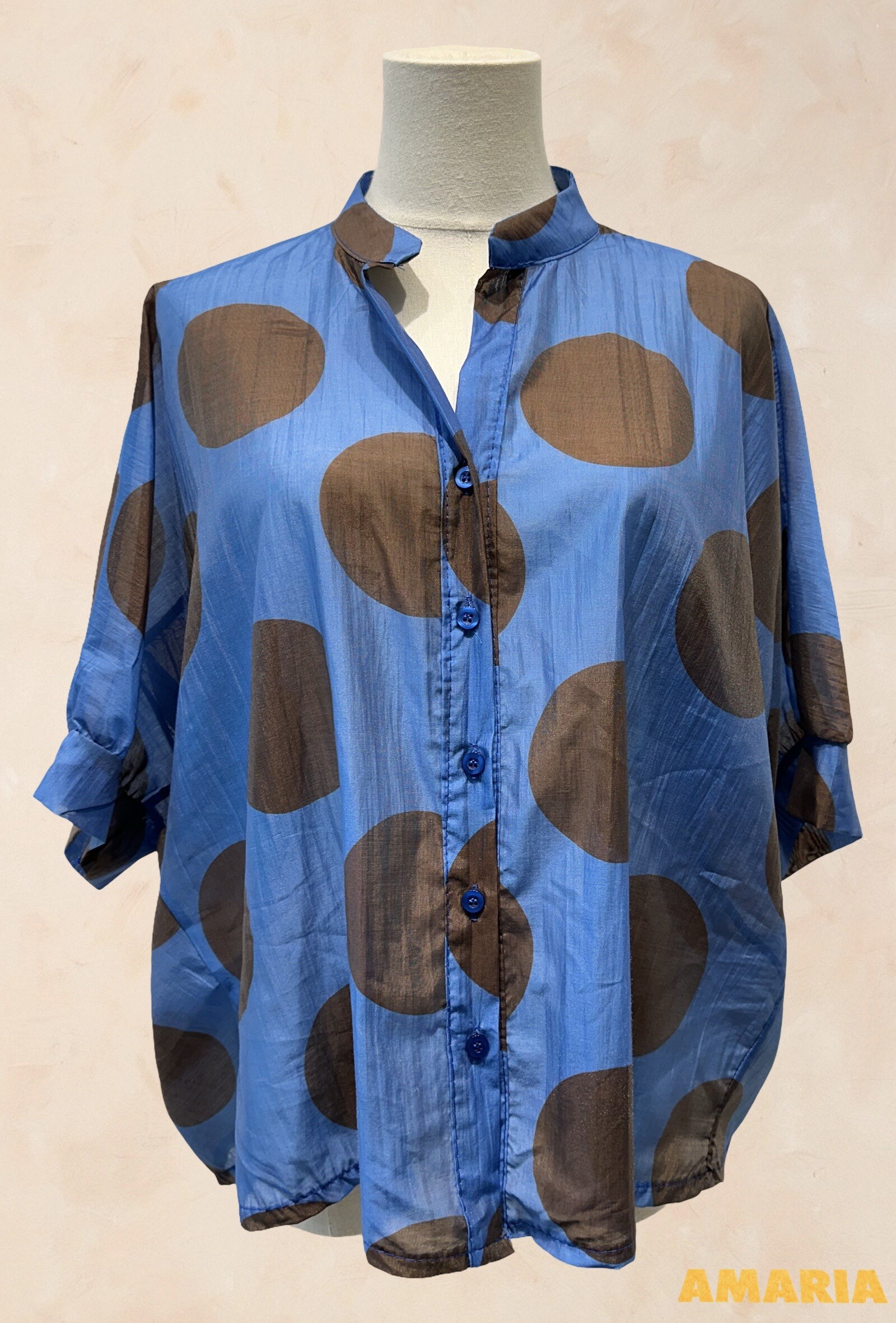 Grossiste AMARIA - Chemise ample à gros pois - LYOCELL
