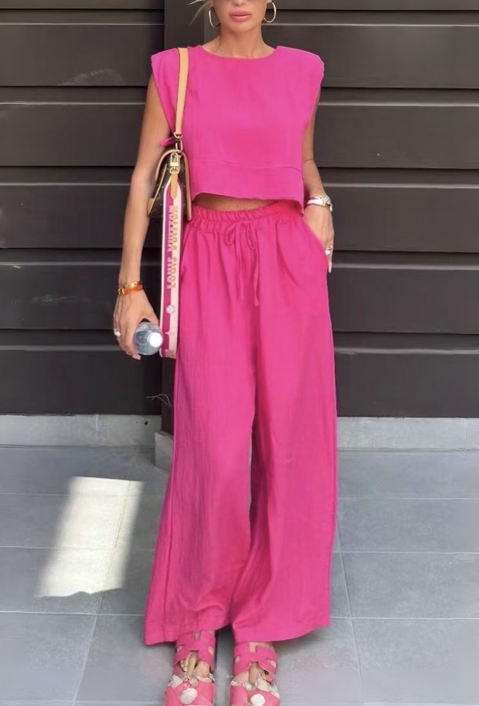Mayorista AMARIA - Conjunto Casual de Lino sin Mangas