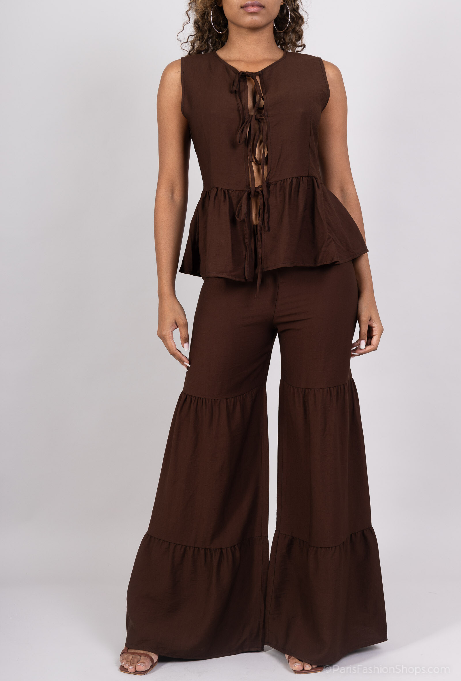 Grossiste AMARIA - Ensemble fluide gilet sans manches – Élégance naturelle & confort bohème