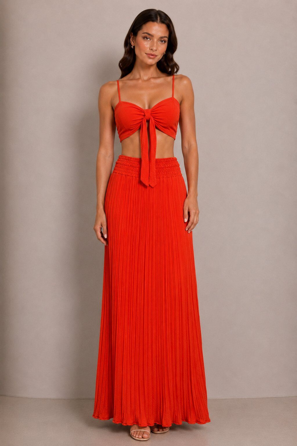 Grossiste AMARIA - Ensemble 2 pièces brassière pantalon plissé - VISCOSE