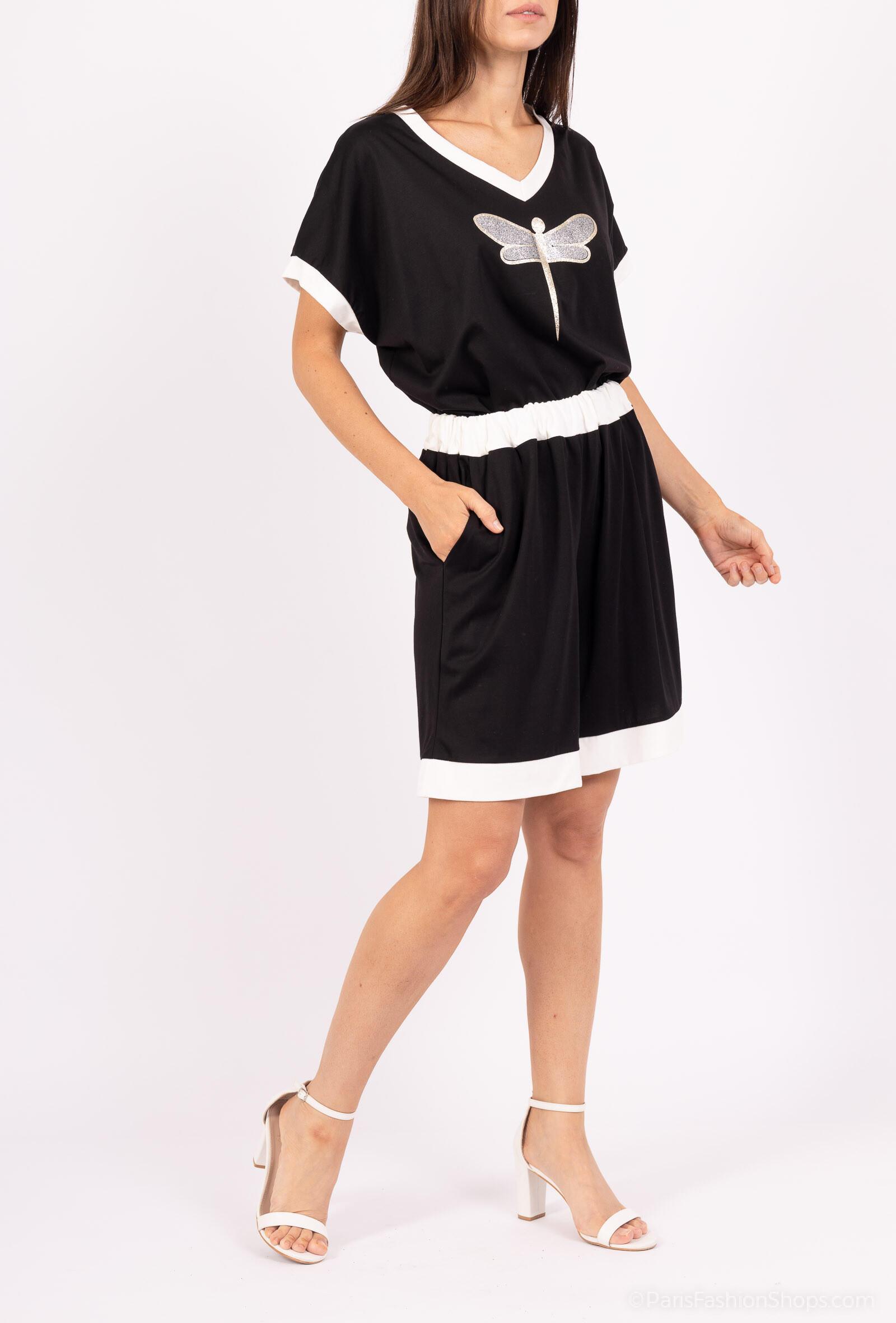 Grossiste AMARIA - Ensemble dessin libellule t-shit et short