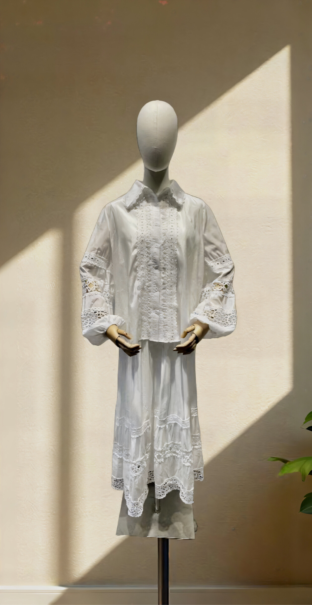 Wholesaler AMARIA - White lace skirt shirt