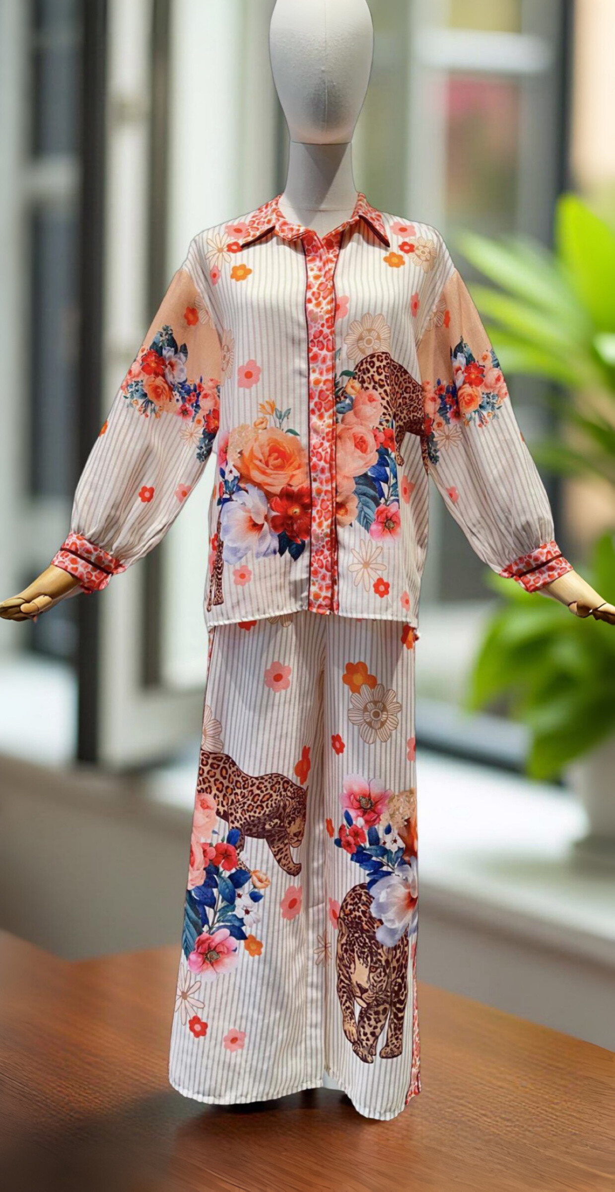 Wholesaler AMARIA - Long sleeve shirt set elastic size pants
