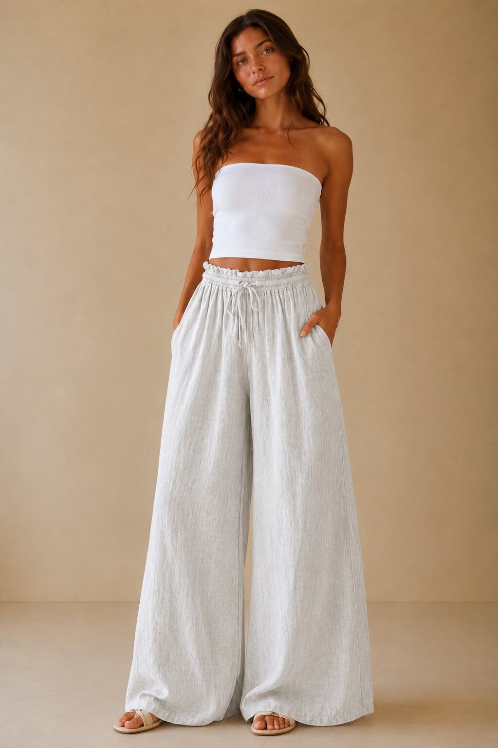 Wholesaler AMARIA - Wide Comfort Pants 100% Linen