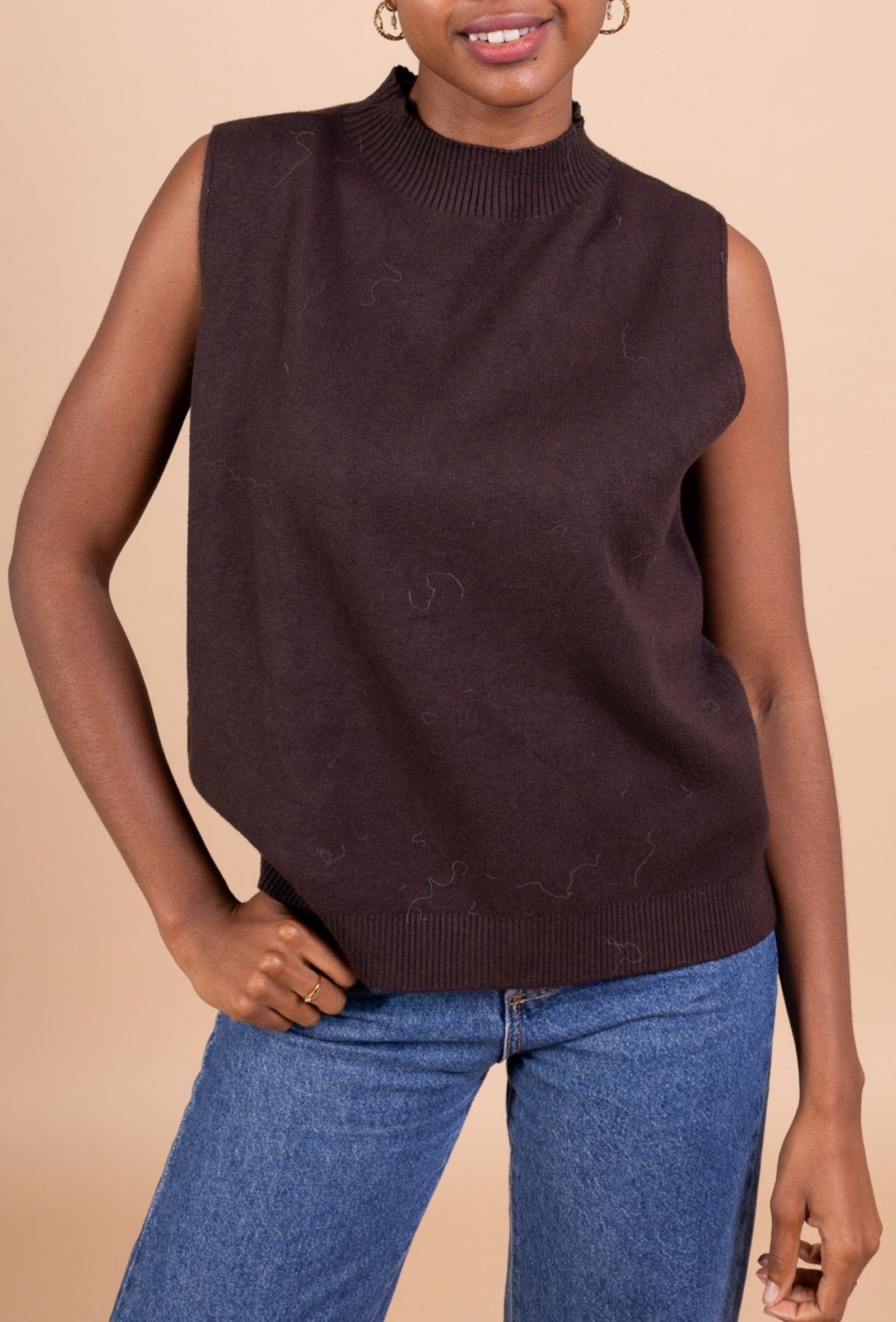 Grossista AMARIA - Top in maglia a collo alto - VISCOSA