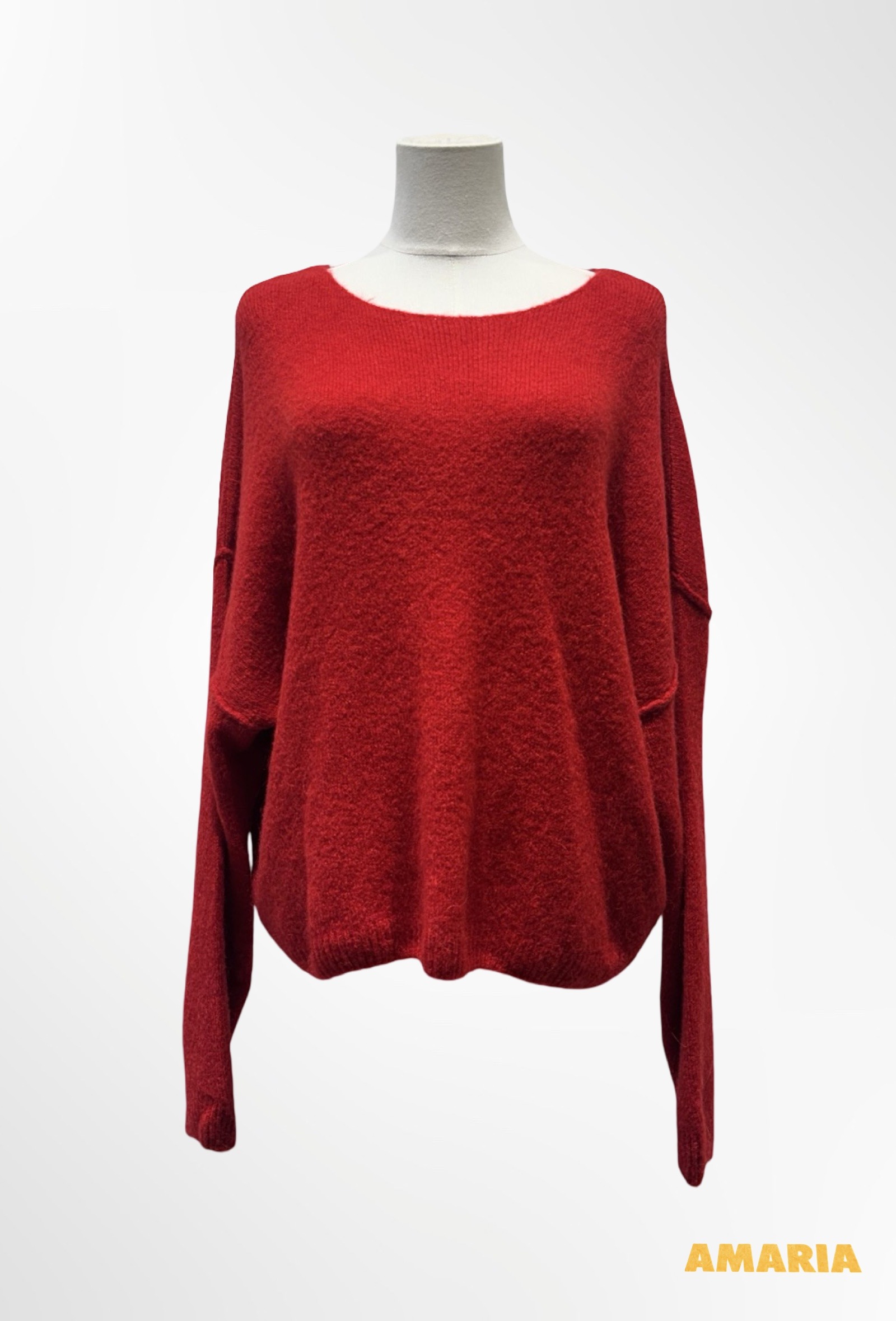 Großhändler AMARIA - Oversize Lässiger Rundhals-Pullover Weiches Strick - ALPAKA / WOLLE – Schicker Pariser Stil