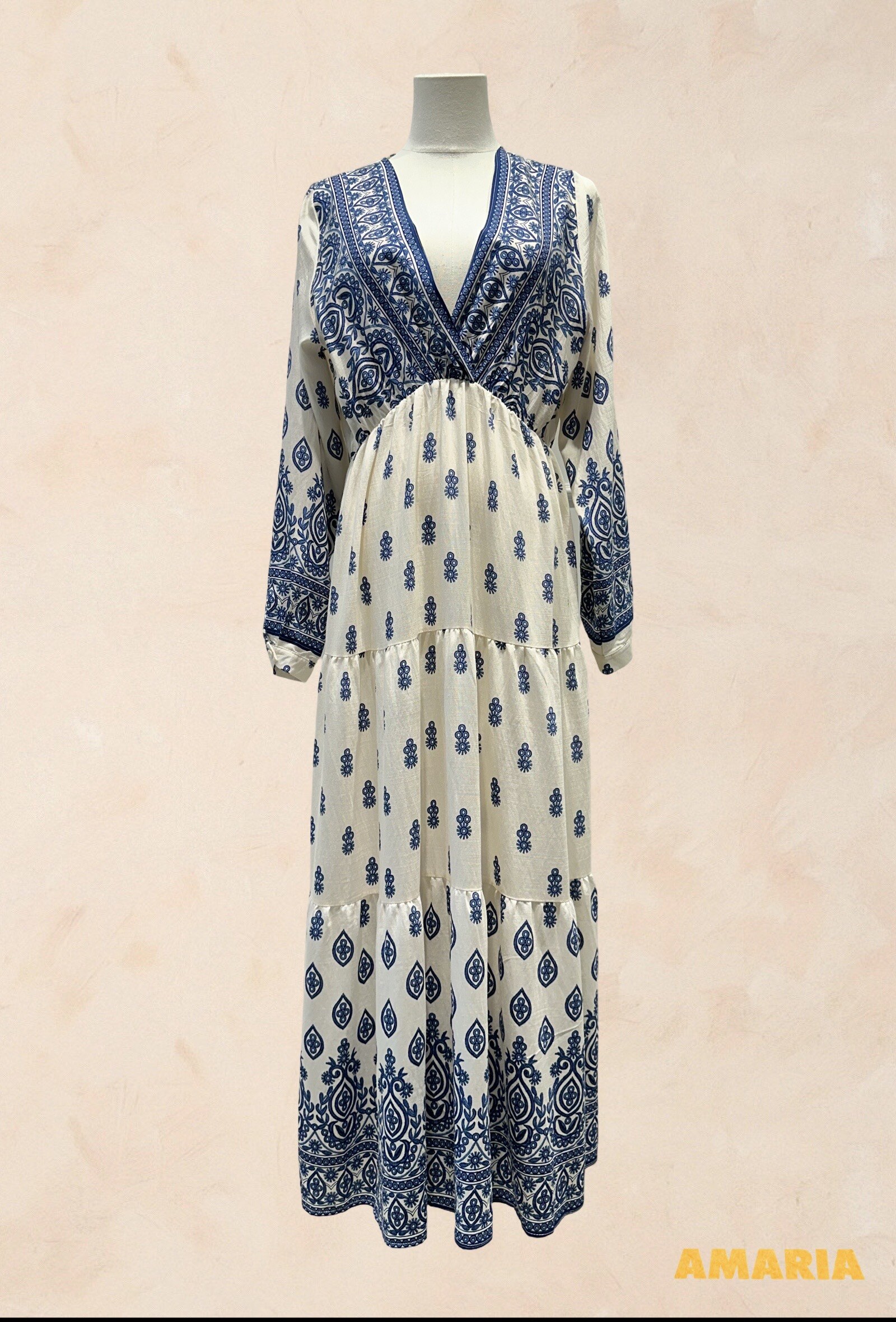 Mayorista AMARIA - Vestido Largo Bohemio - ALGODÓN