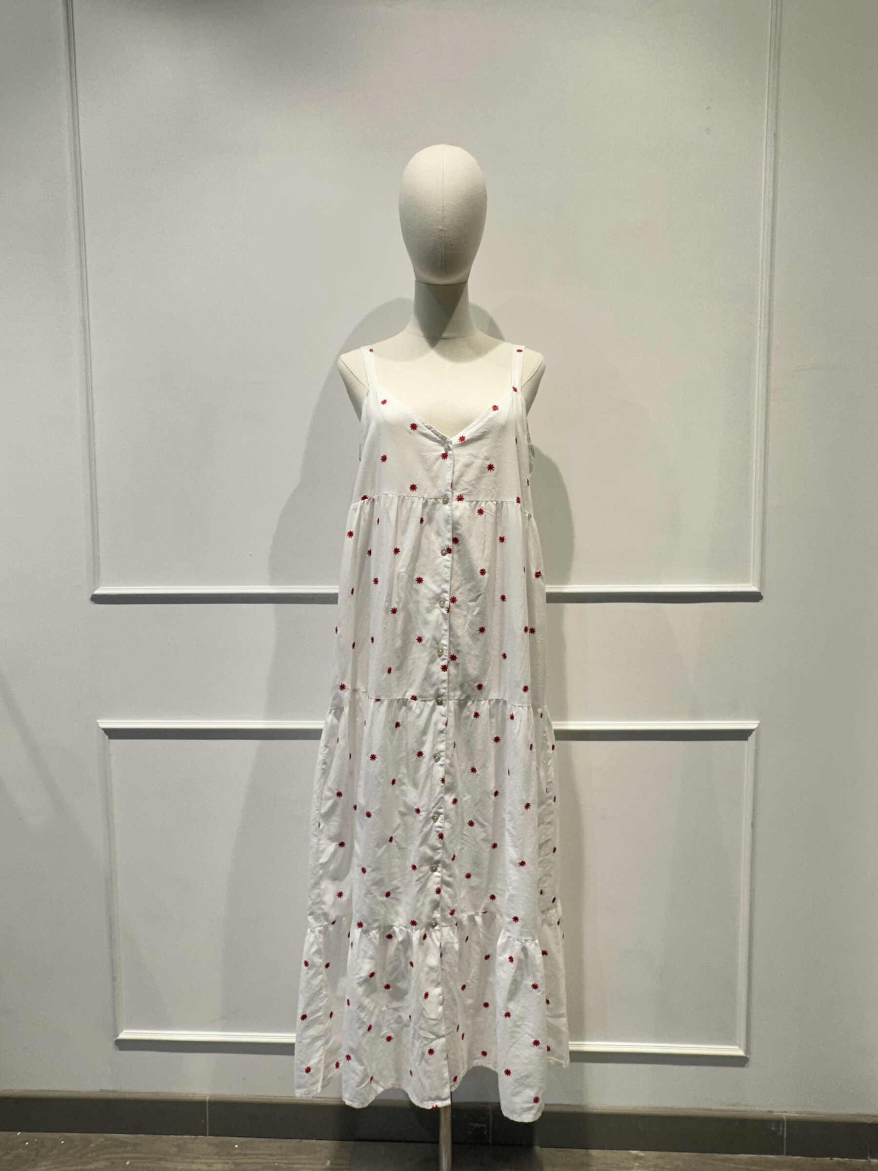 Wholesaler AMARIA - Fine straps long dress and stars polka dot patterns