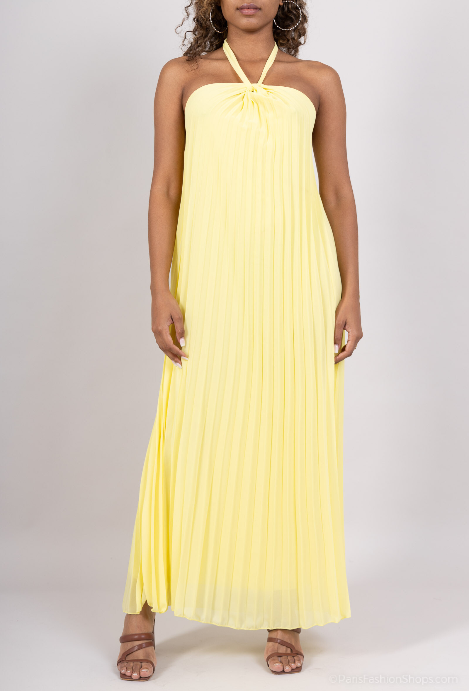 Grossiste AMARIA - Robe longue plissée– Éclat & légèreté estivale