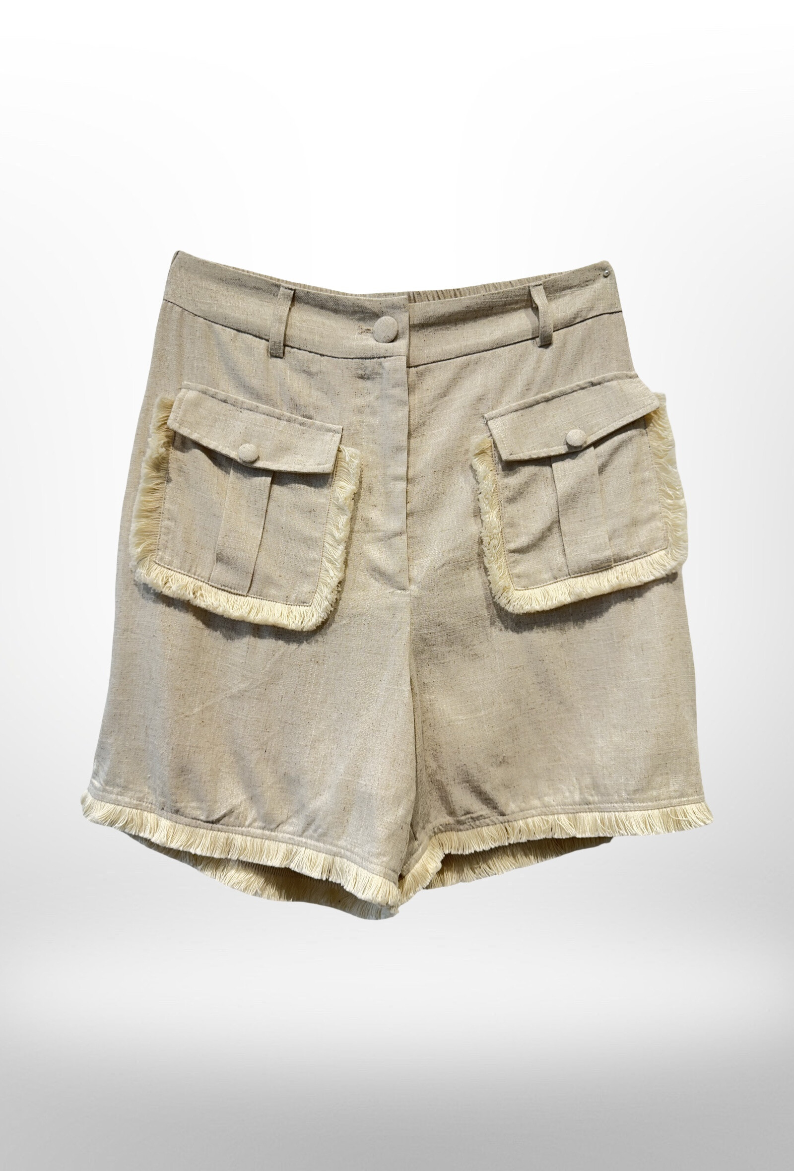 Grossiste AMARIA - Short Femme à Franges avec Poches Plaquées – Style Bohème Chic