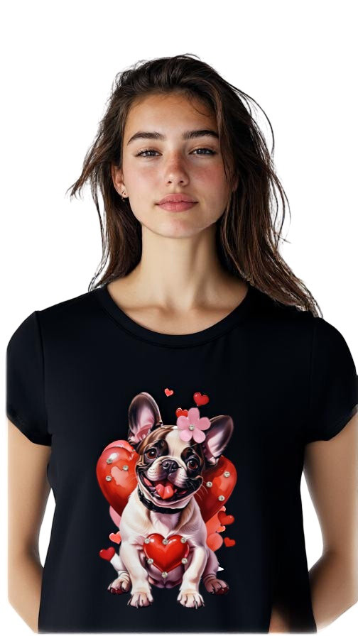 Wholesaler AMARIA - Dark Bertie/ White T-shirt Short sleeves dog, Frenchie, Bulldog