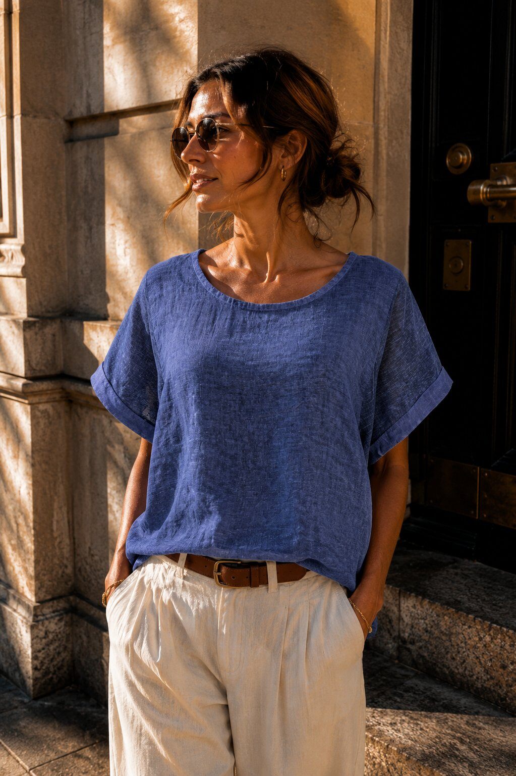 Wholesaler AMARIA - Women's Linen Blouse – Made in Italy - 100% Linen