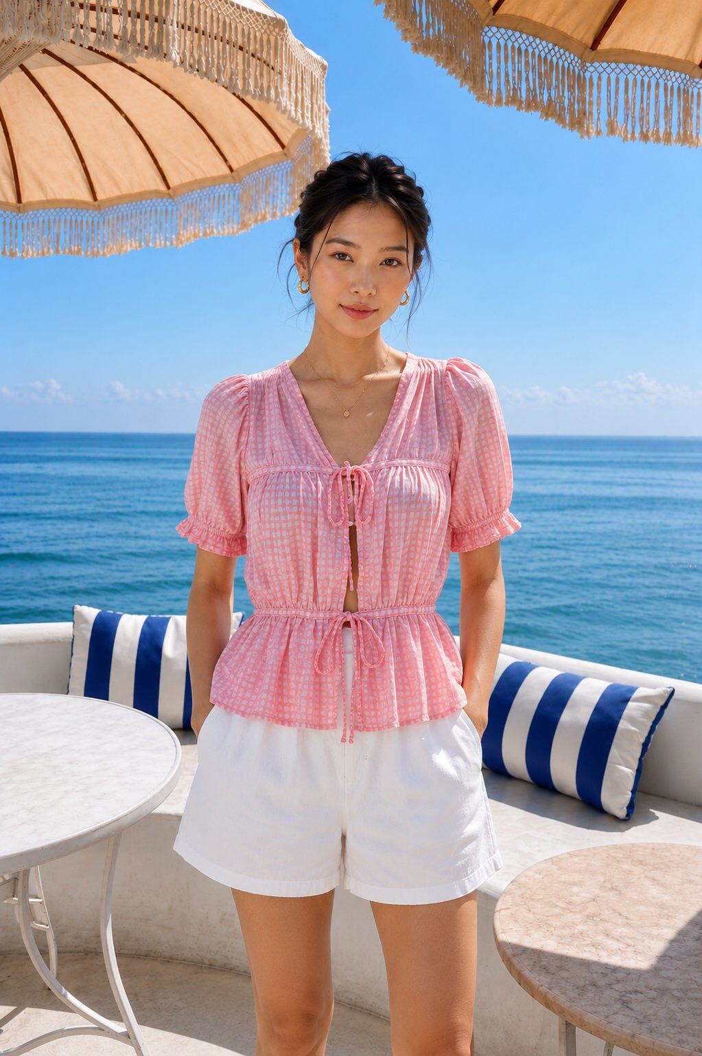 Grossista AMARIA - Blusa Vichy da Annodare – Made in Italy
