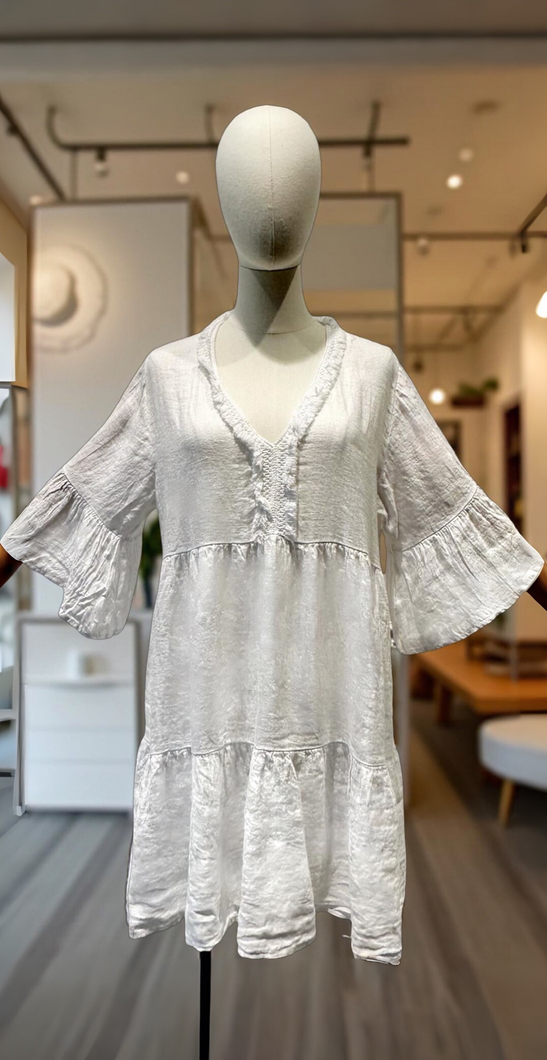 Wholesaler AMARIA - Linen tunic V -neck 3/4