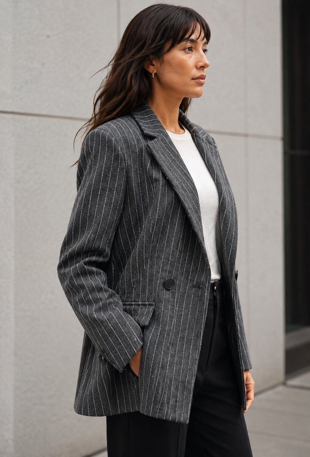 Grossista AMARIA - Blazer Donna a Righe Taglio Dritto - AUTUNNO 2026 - LOOK RITORNO A SCUOLA