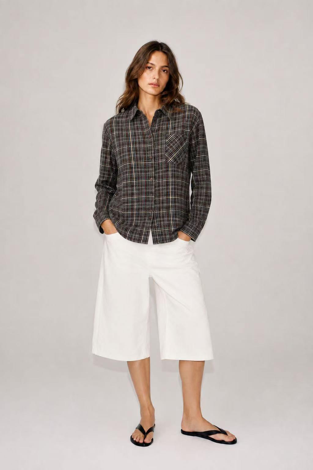 Wholesaler Amelé - Plaid Cotton Shirt with Pocket