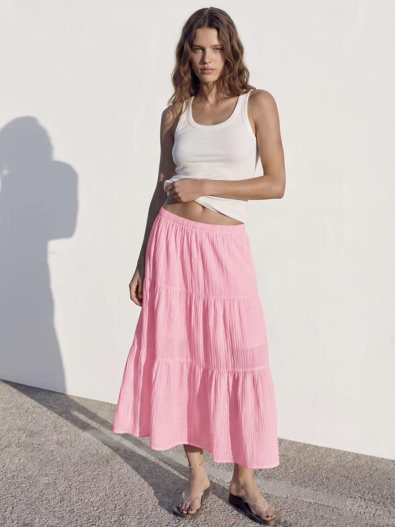 Wholesaler Amelé - Flowy midi skirt with ruffles
