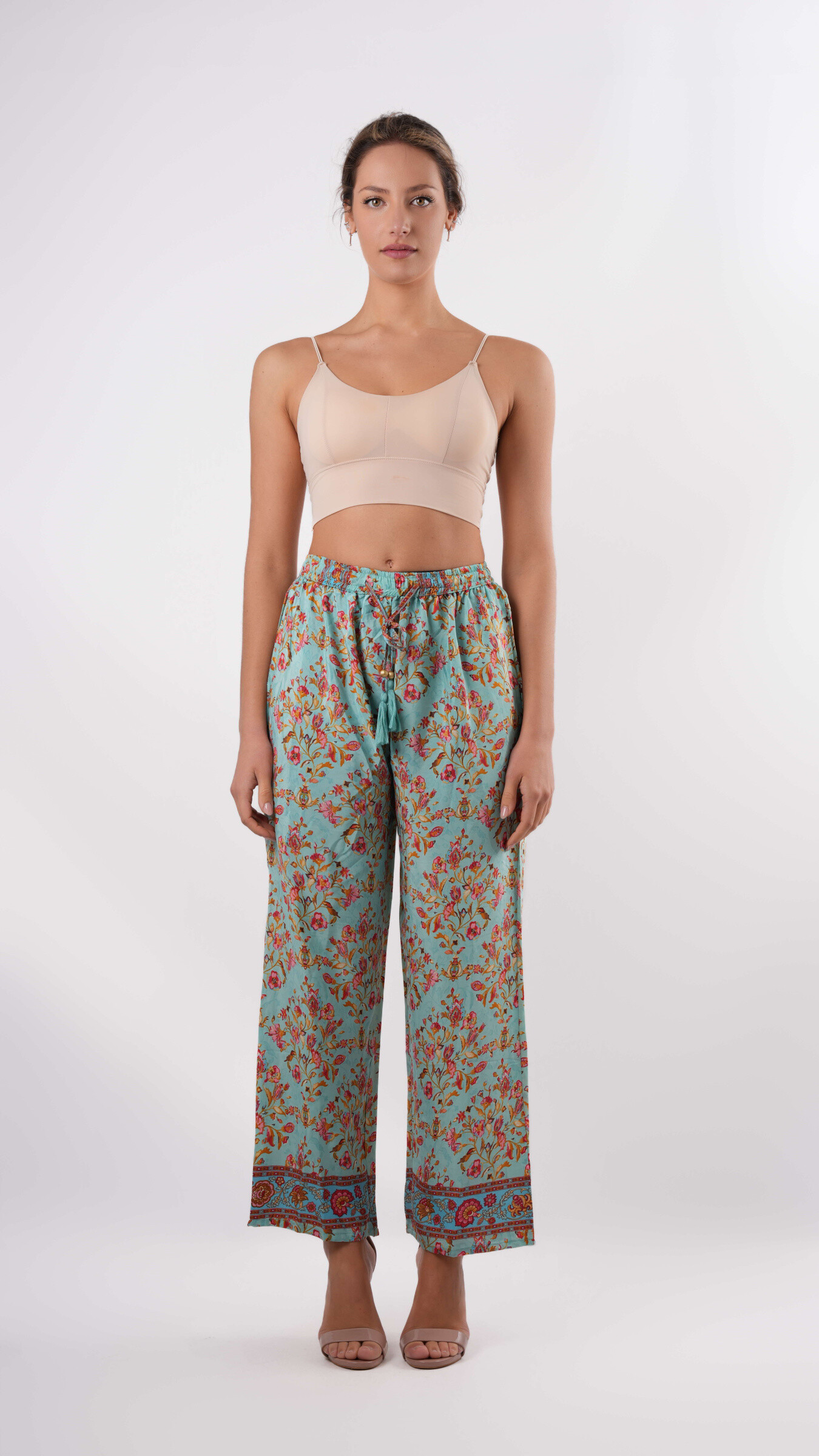 Grossiste Amele - Pantalon large Boho Chic avec impression florale
