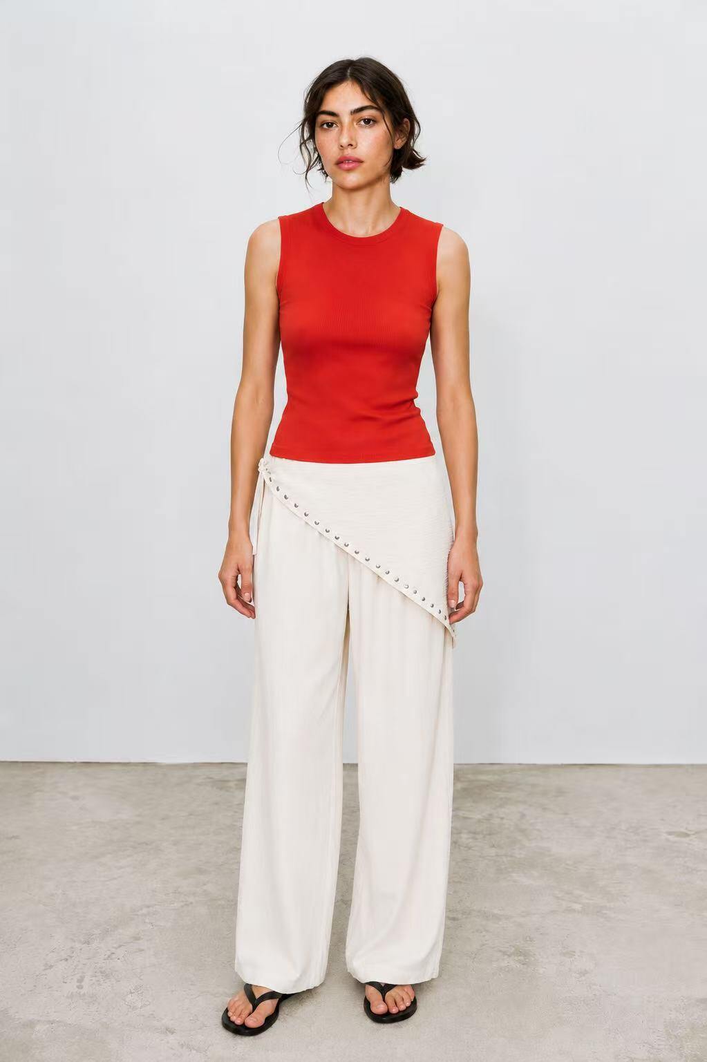 Wholesaler Amelé - Palazzo Pants with Multi-Purpose Scarf and Studs