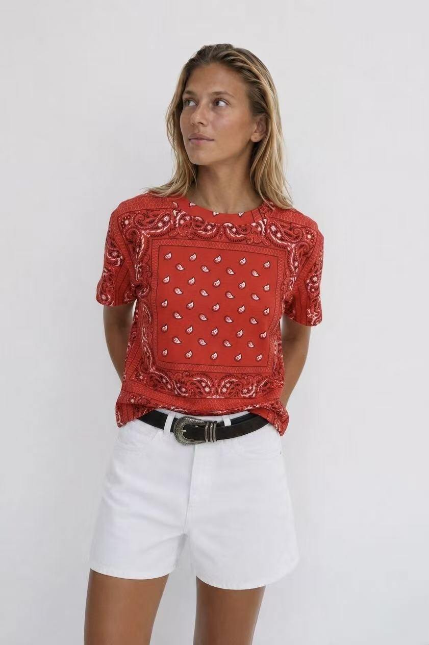 Wholesaler Amelé - Bandana print T-shirt