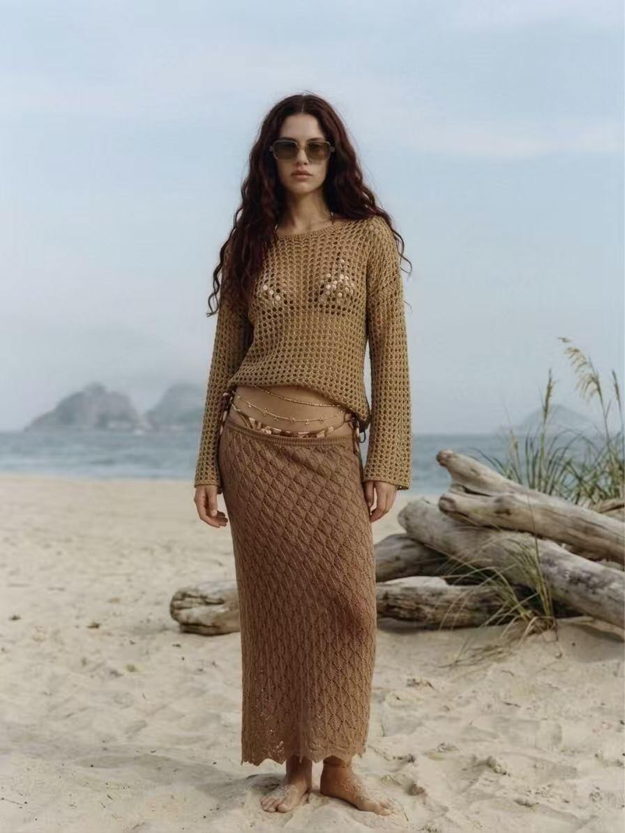 Großhändler Amelé - Lochmuster-Pullover im Häkel-Look