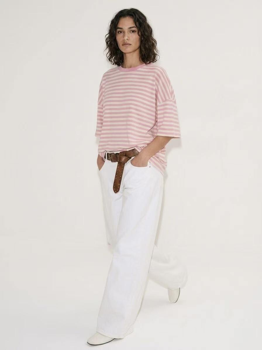 Wholesaler Amelé - Oversized Striped Sweater with Bow at the Back